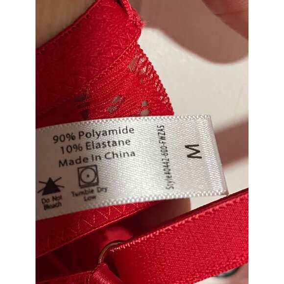 Red Lace Underwire Bralette With Adjustable Straps & Back Clasp Size M #C-6-115- - Picture 9 of 9